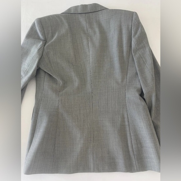 ESCADA Blazer 8 / 38 Black White Check w Faux Shirt Lace Cuffs Lightweight Wool - Picture 9 of 13